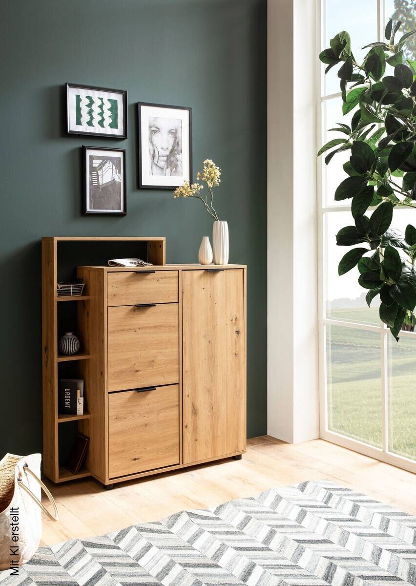 Schuhschrank natur Eiche Optik B/H/T: ca. 98x110x30 cm