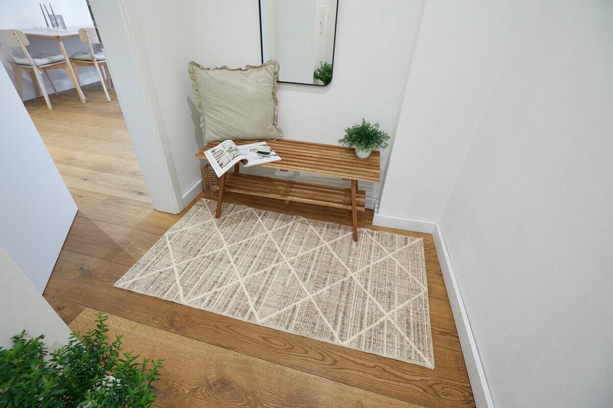 Webteppich Crosby graubraun B/L: ca. 80x150 cm