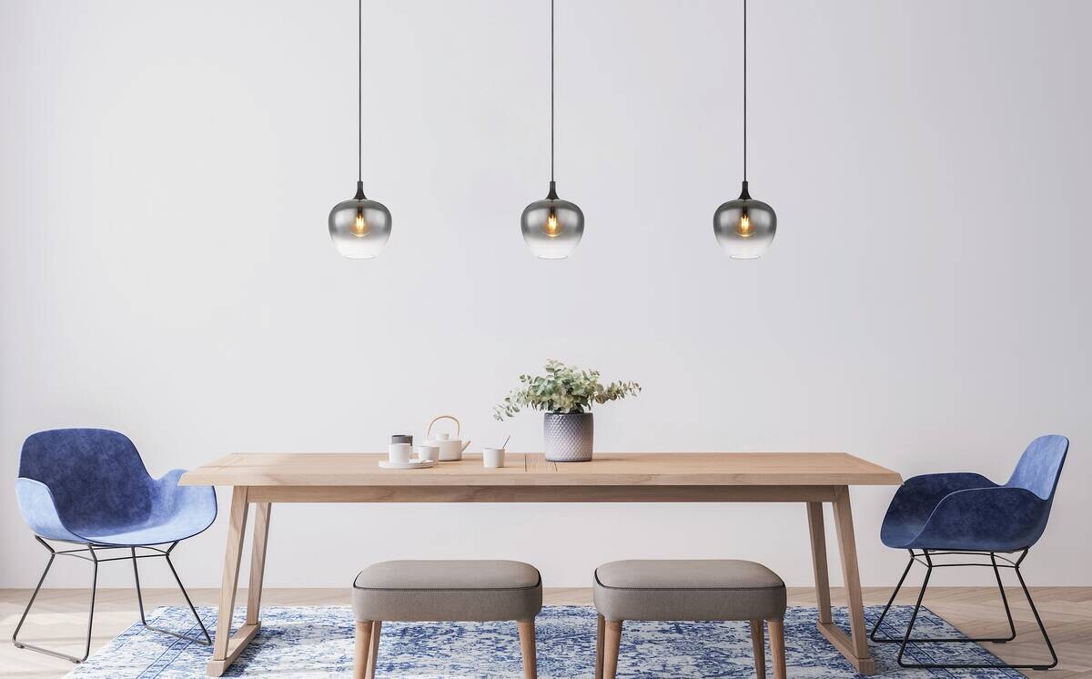 GLOBO Pendelleuchte schwarz Metall H/D: ca. 120x24 cm E27 1 Brennstellen