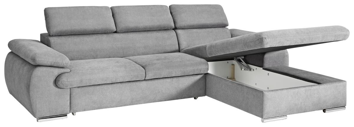 Ecksofa mit Bettfunktion und Bettkasten graubraun B/T: ca. 284x196 cm