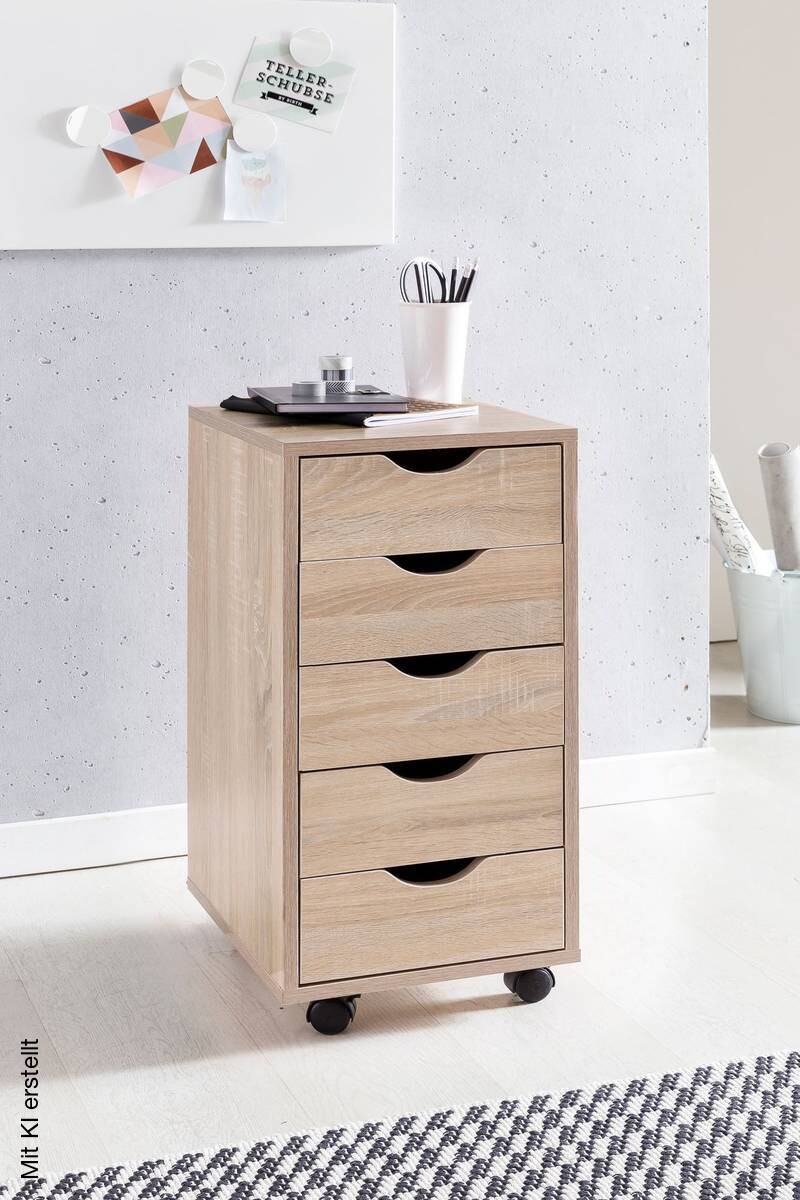 Rollcontainer braun Spanplatte B/H/T: ca. 33x64x38 cm