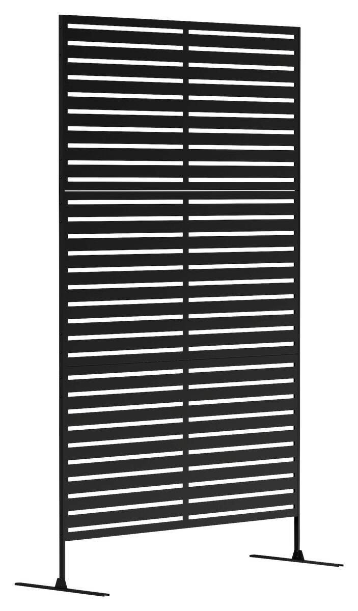 Outsunny Raumteiler schwarz Stahl B/H/L: ca. 45x198x122 cm