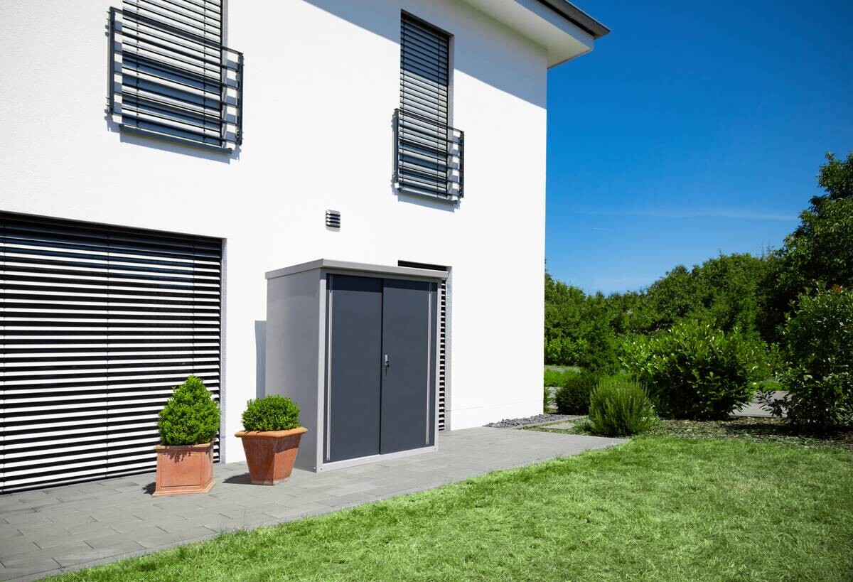 Trimetals Gartenschrank Guardian anthrazit Metall B/H/T: ca. 172x187x90 cm