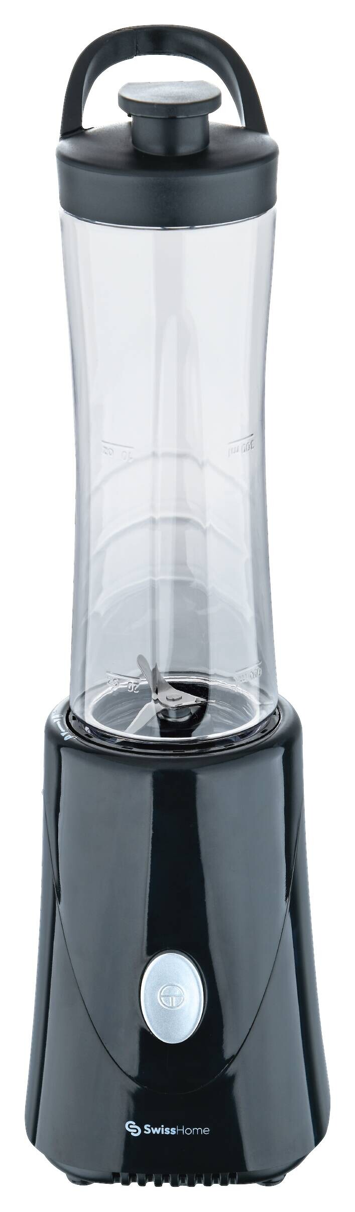 SWISS HOME Reise-Blender schwarz Edelstahl B/H/L: ca. 12x24,5x20,5 cm