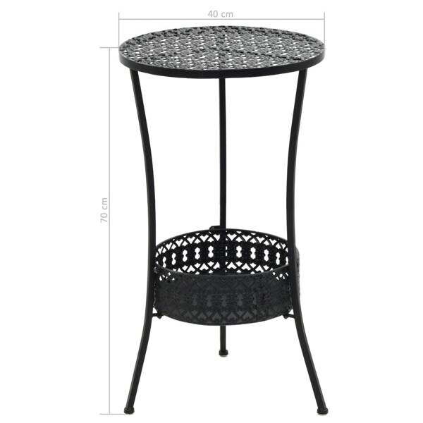 vidaXL Bistrotisch schwarz Metall B/H/L: ca. 70x40x40 cm