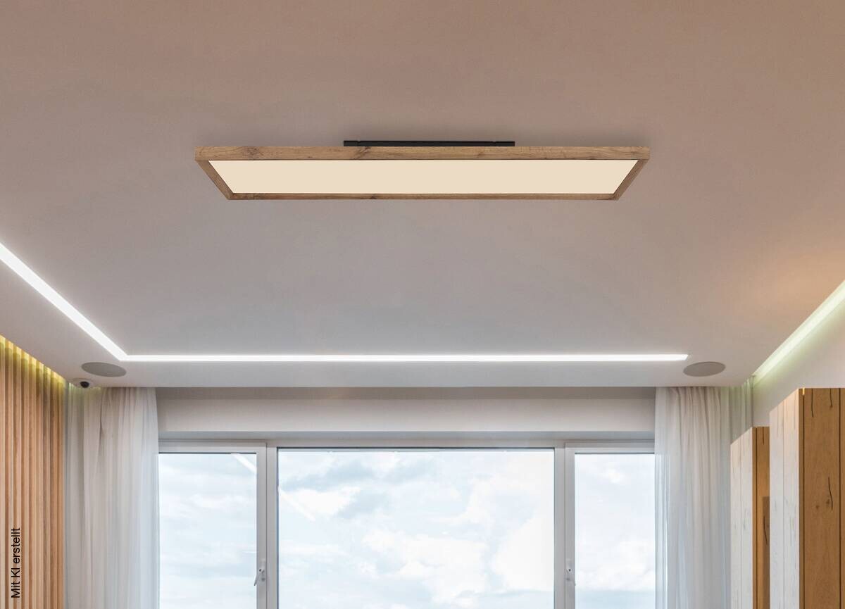 GLOBO LED-Deckenleuchte weiß schwarz Metall B/H/T: ca. 30x8,5x120 cm