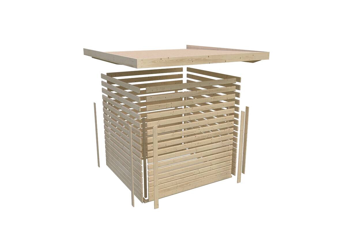 Karibu Gartenhaus Tony 2 grau B/H/L: ca. 214x219x242 cm