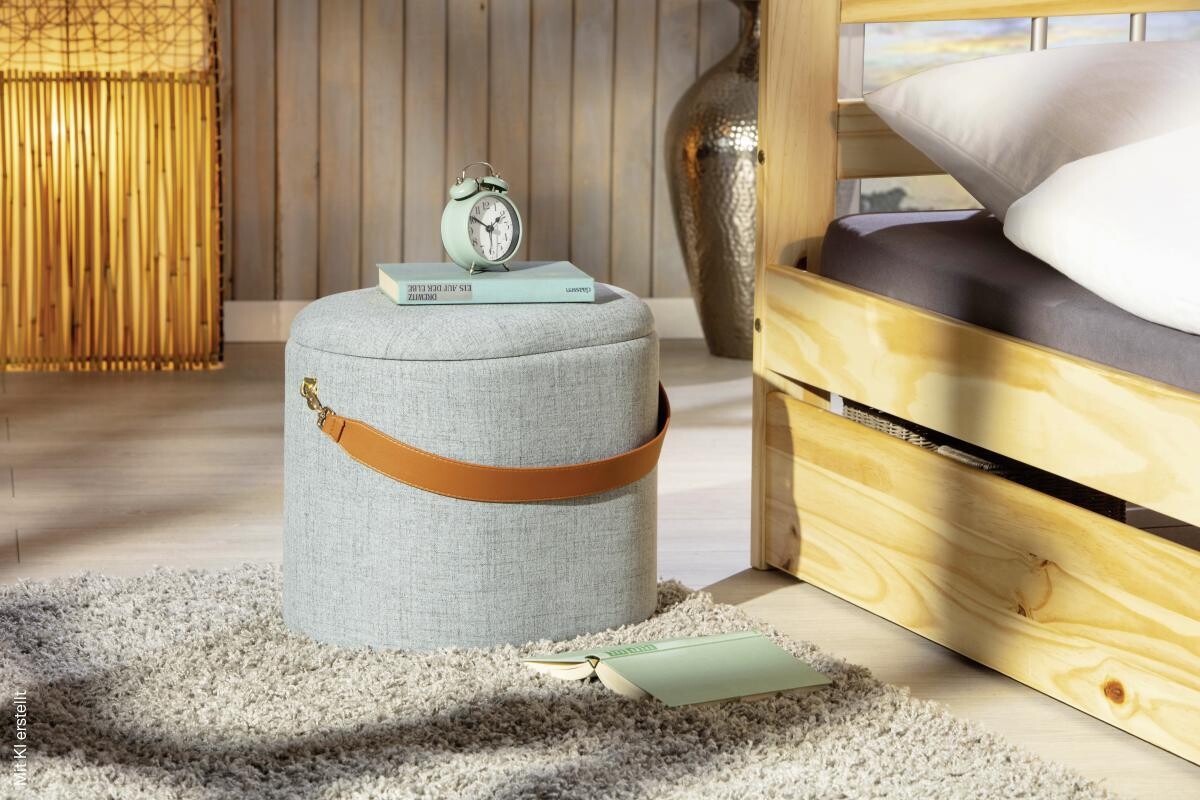 Inter Link Hocker Dilia dunkelgrau MDF B/H/T: ca. 42x36x30 cm