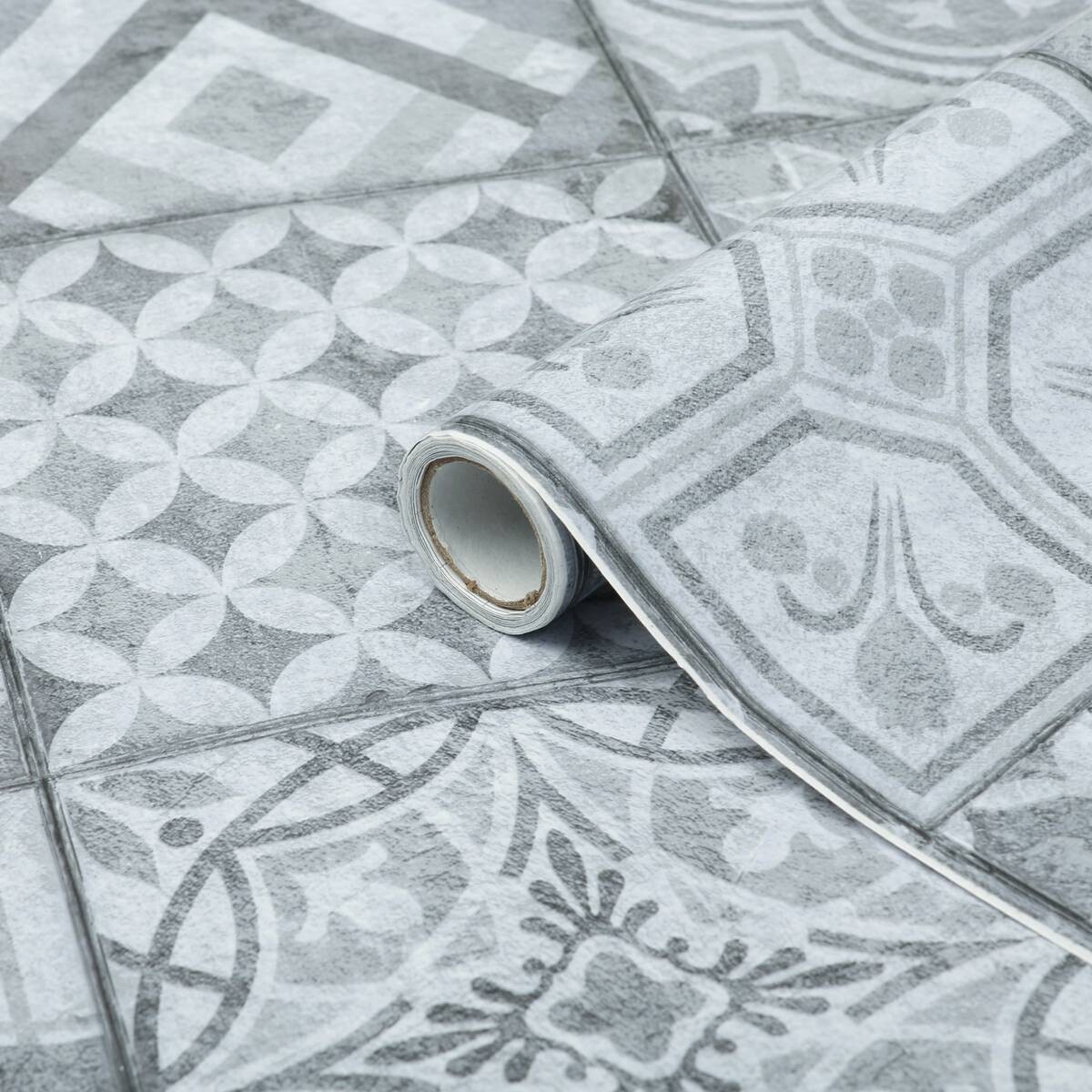 d-c-fix Dekofolie Visbi grau weiß B/L: ca. 45x150 cm