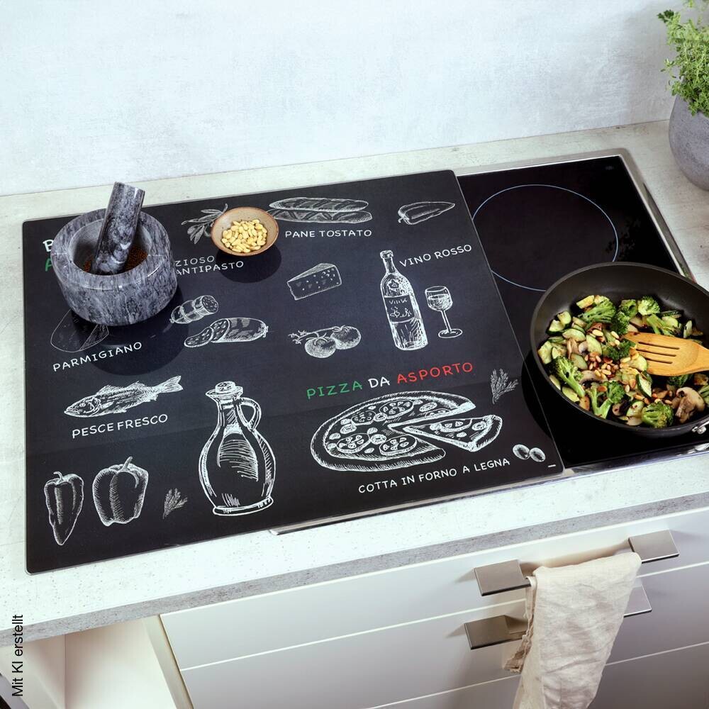 Kesper Glasschneideplatte grau Chili & Paprika Glas B/H/L: ca. 50x1,4x56 cm