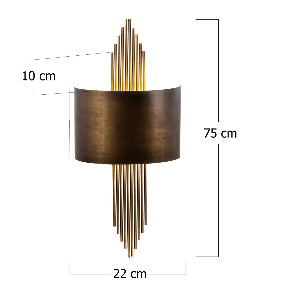 Opviq Wandleuchte Ringel bronze Eisen B/H/T/L: ca. 10x22x10x75 cm E27 1 Brennstellen