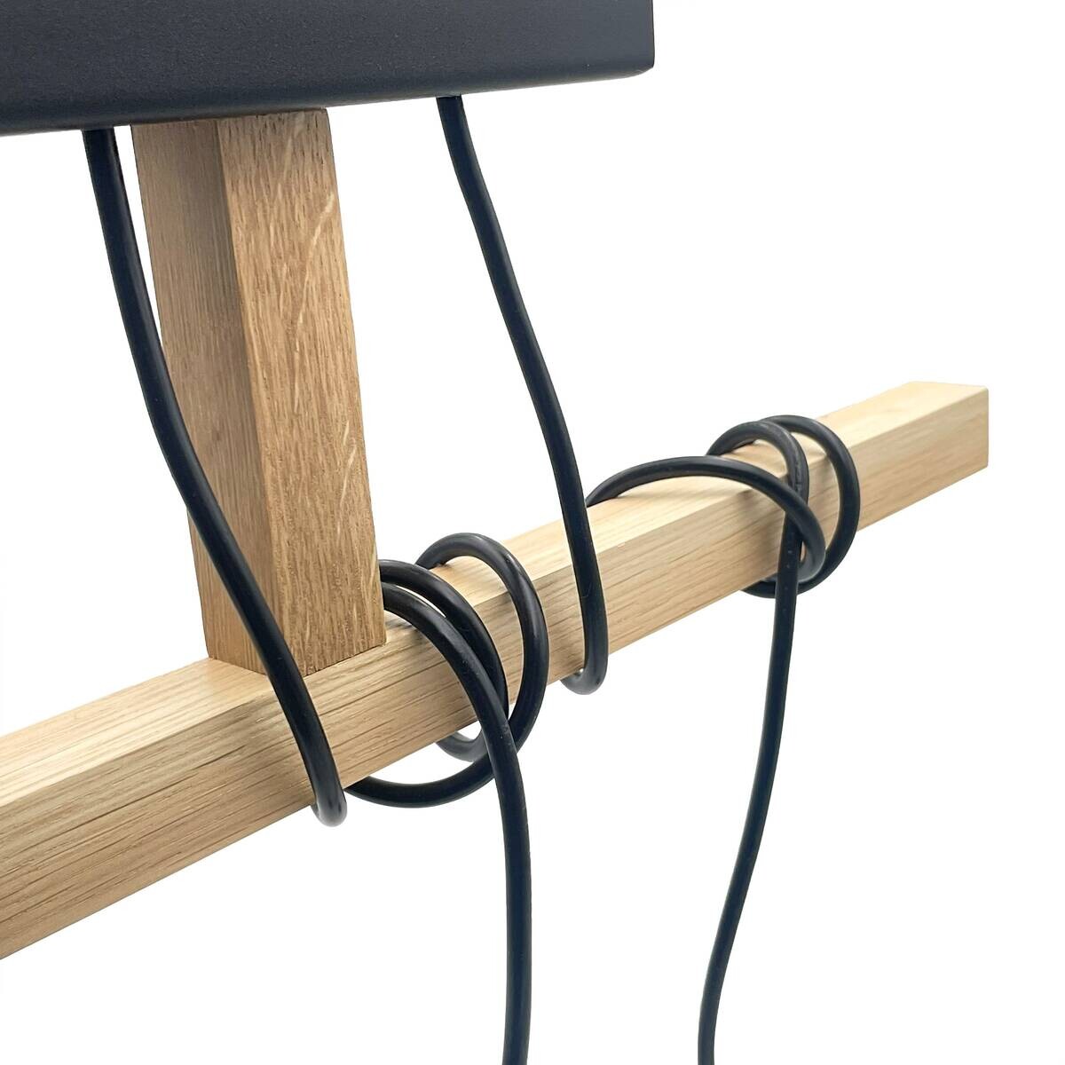 Lamkur Pendelleuchte Eiche Stahl B/H/L: ca. 75x88x75 cm E27 5 Brennstellen