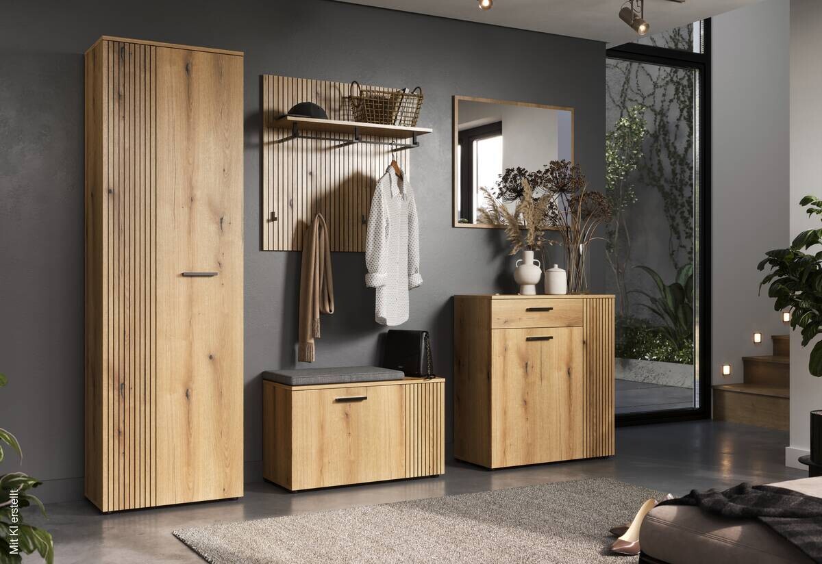 Garderobenpaneel Pure Bliss Eiche Evoke Oak Nachbildung B/H/T: ca. 80x84x28 cm