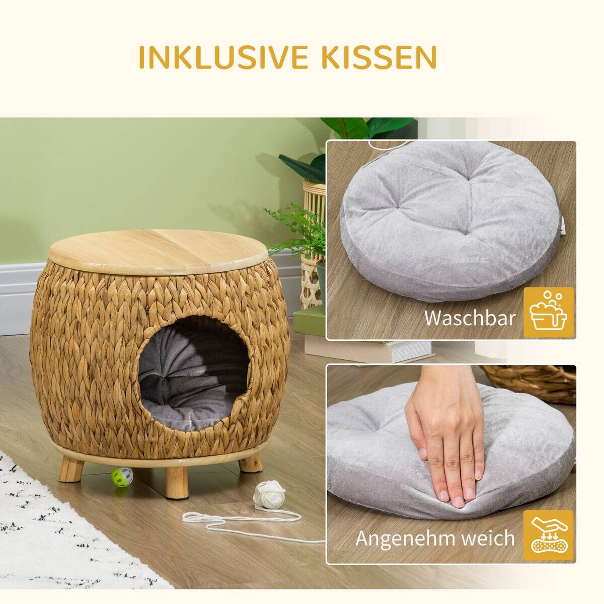 PawHut Katzen-Zubehör natur Edelstahl B/H/L: ca. 43x44x42 cm