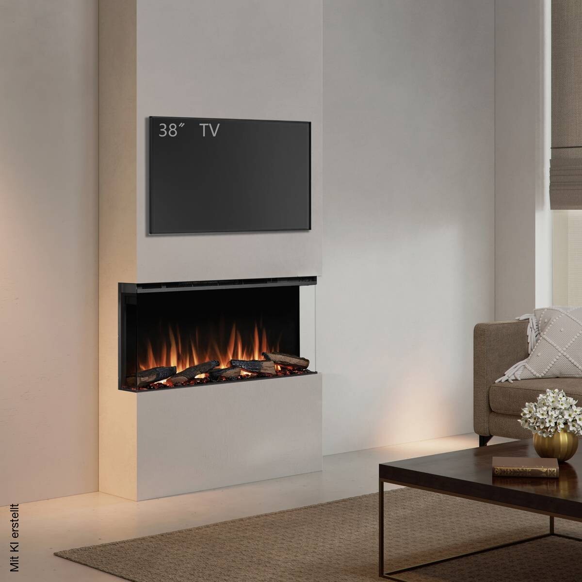 Balderia Elektrischer-Kamin EF407A Athena 36" B/H/T/L: ca. 92,8x49,5x21x92,8 cm