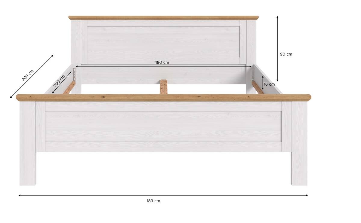 Bett VERONA Sibiu Lärche Nachbildung Eiche Artisan Nachbildung