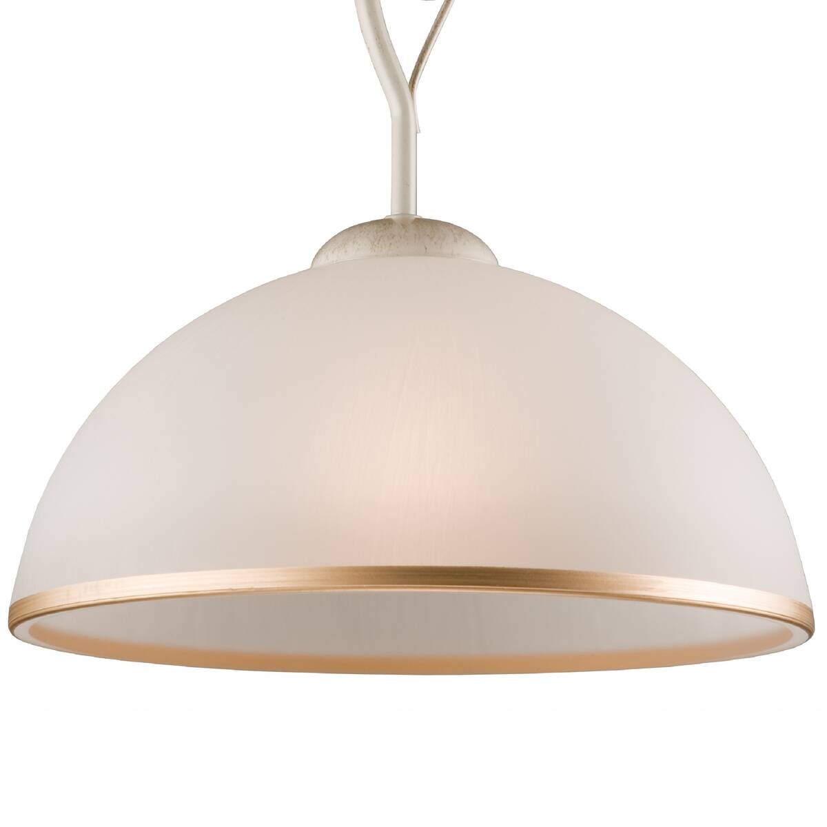 Lamkur Pendelleuchte Retro II weiß Stahl Glas H/L: ca. 45x32,5 cm E27 1 Brennstellen