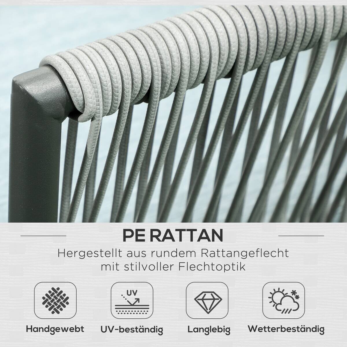 Outsunny Sitzgruppe blau Aluminium B/H/L: ca. 71x120x65 cm