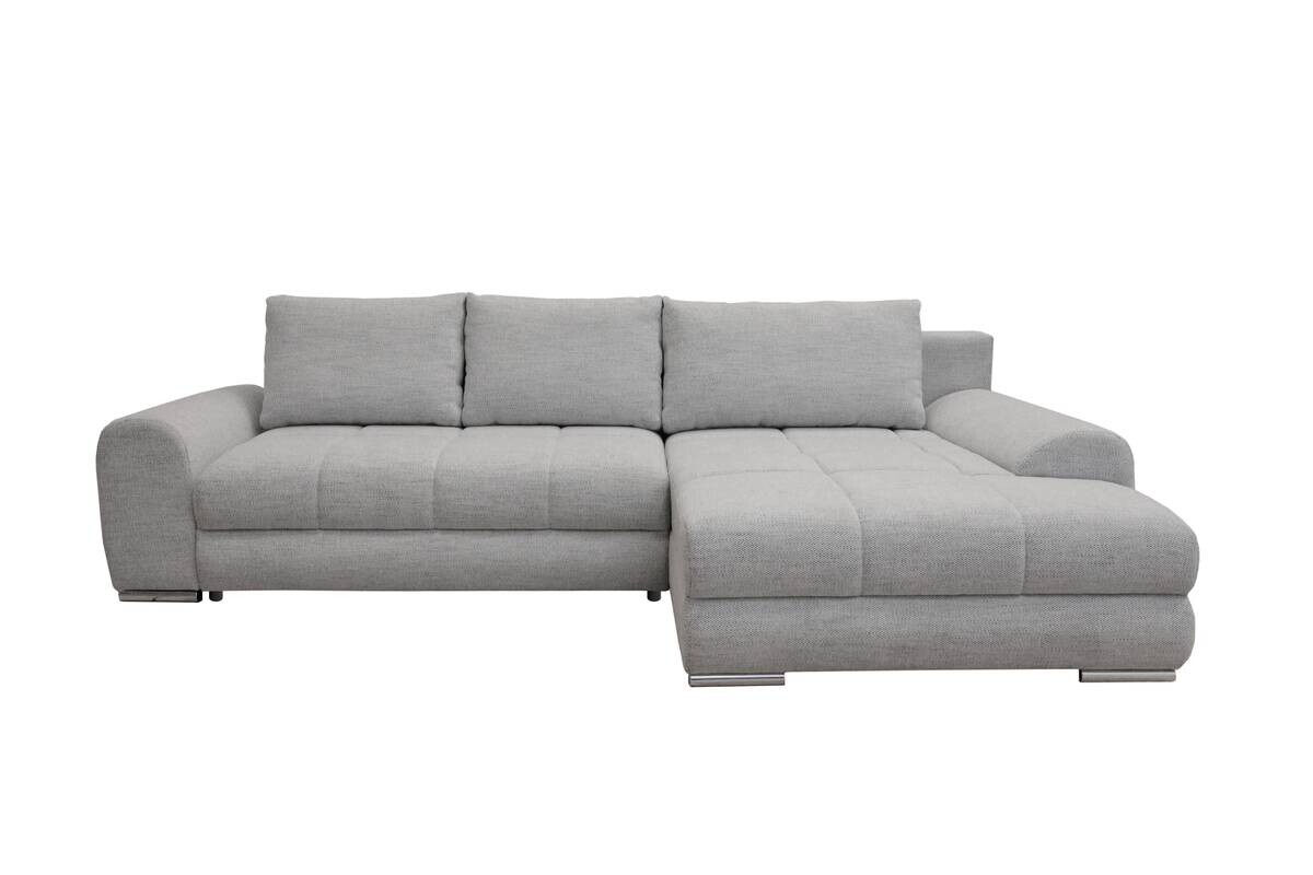 Ecksofa mit Bettfunktion und Bettkasten Lorenz grau Microfaser B/H/T: ca. 284x74x180 cm