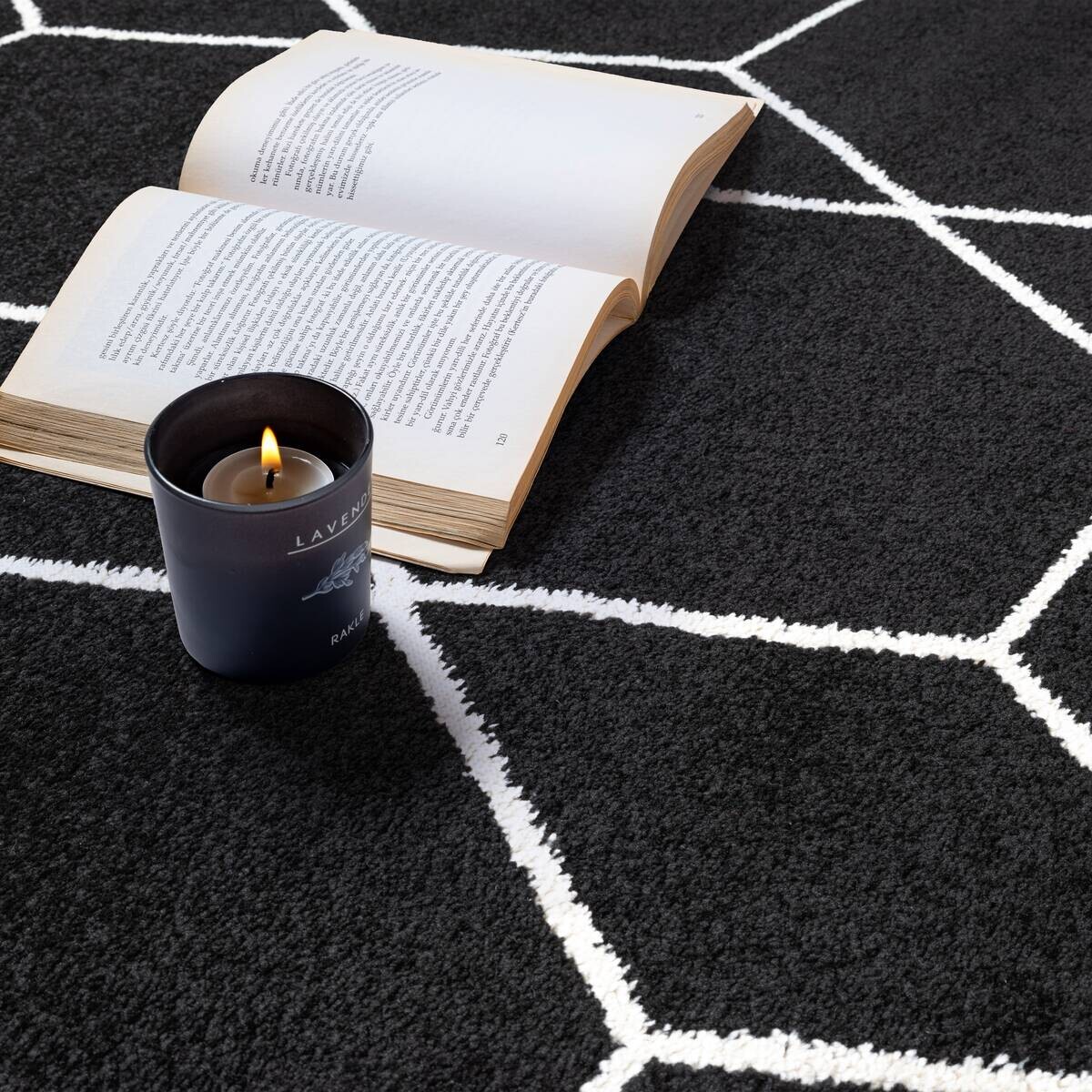 Sanat Teppich Trellis schwarz B/L: ca. 120x170 cm