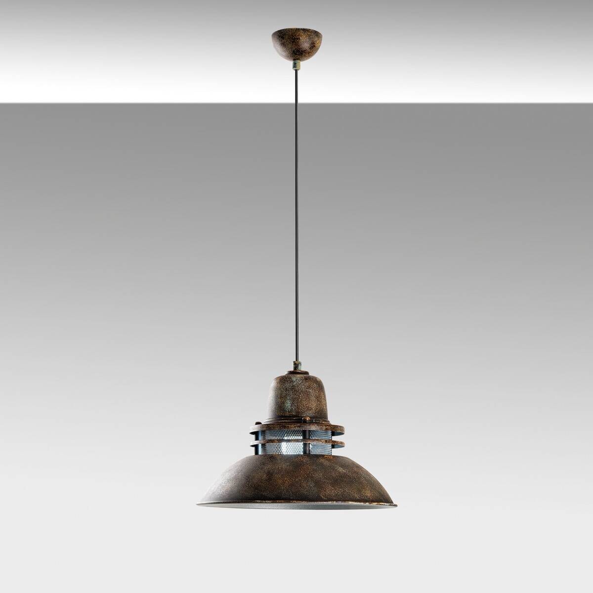 Pendelleuchte Kupfer Metall B/H/L/D: ca. 34x123x34x34 cm E27 1 Brennstellen