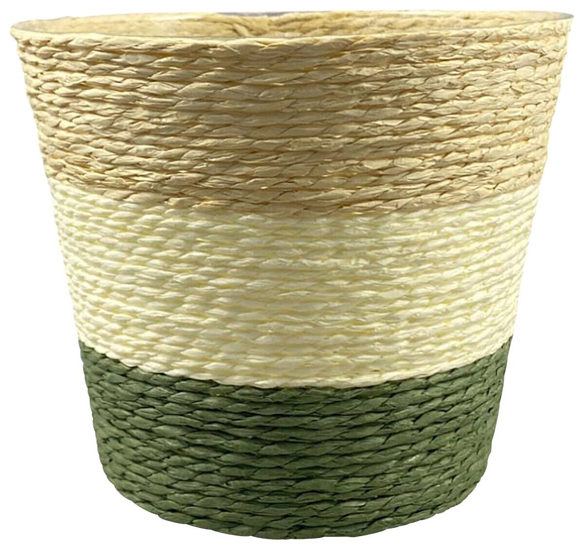 Korb grün Papier B/H/L: ca. 16x16x13 cm