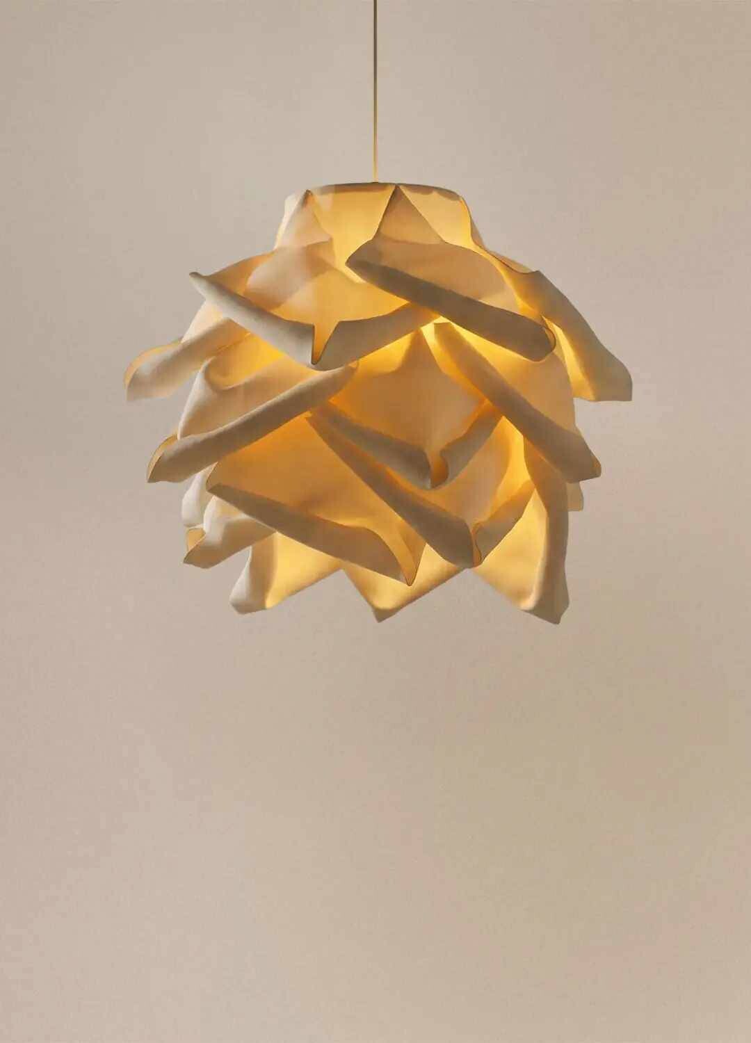 Opviq Pendelleuchte beige Kunststoff B/H/T/L/D: ca. 58x125x58x58x58 cm E27 1 Brennstellen
