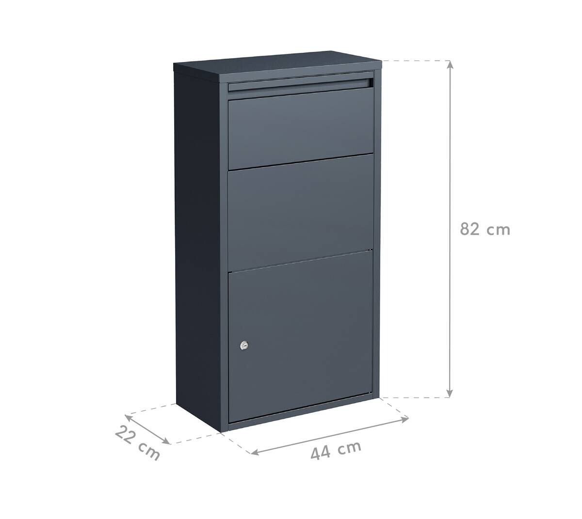 Westmann Briefkasten mit Paketbox Pollux anthrazit B/H/L: ca. 22x82x44 cm