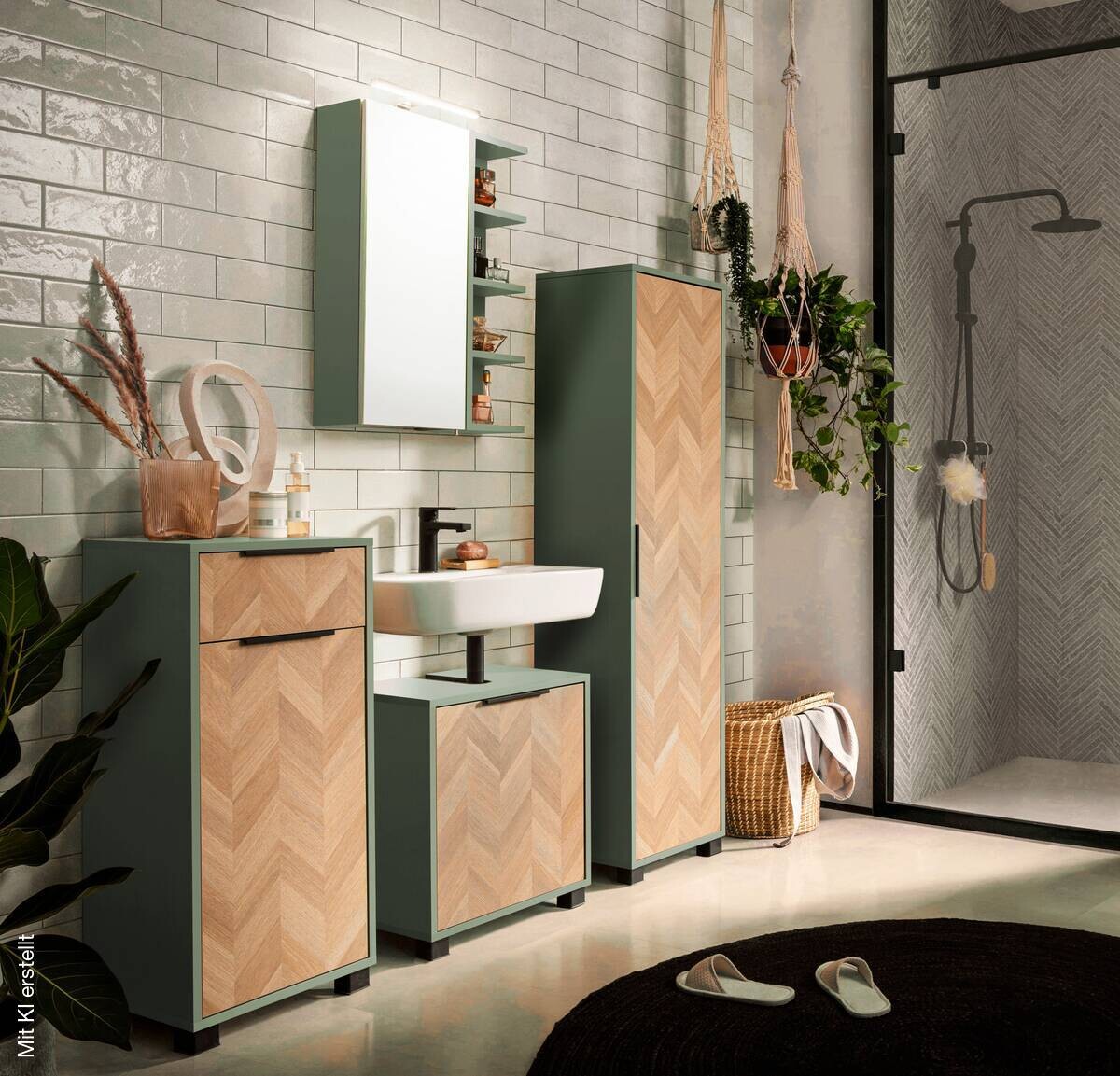 Highboard Piazza Pistazie B/H/T: ca. 40,3x90,9x33,05 cm