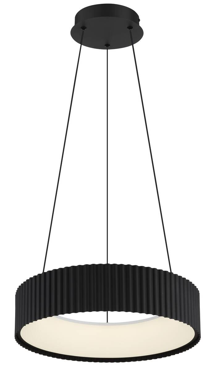 GLOBO LED-Hängeleuchte Opal mattschwarz PVC Metall Acryl H/D: ca. 120x46 cm 1 Brennstellen