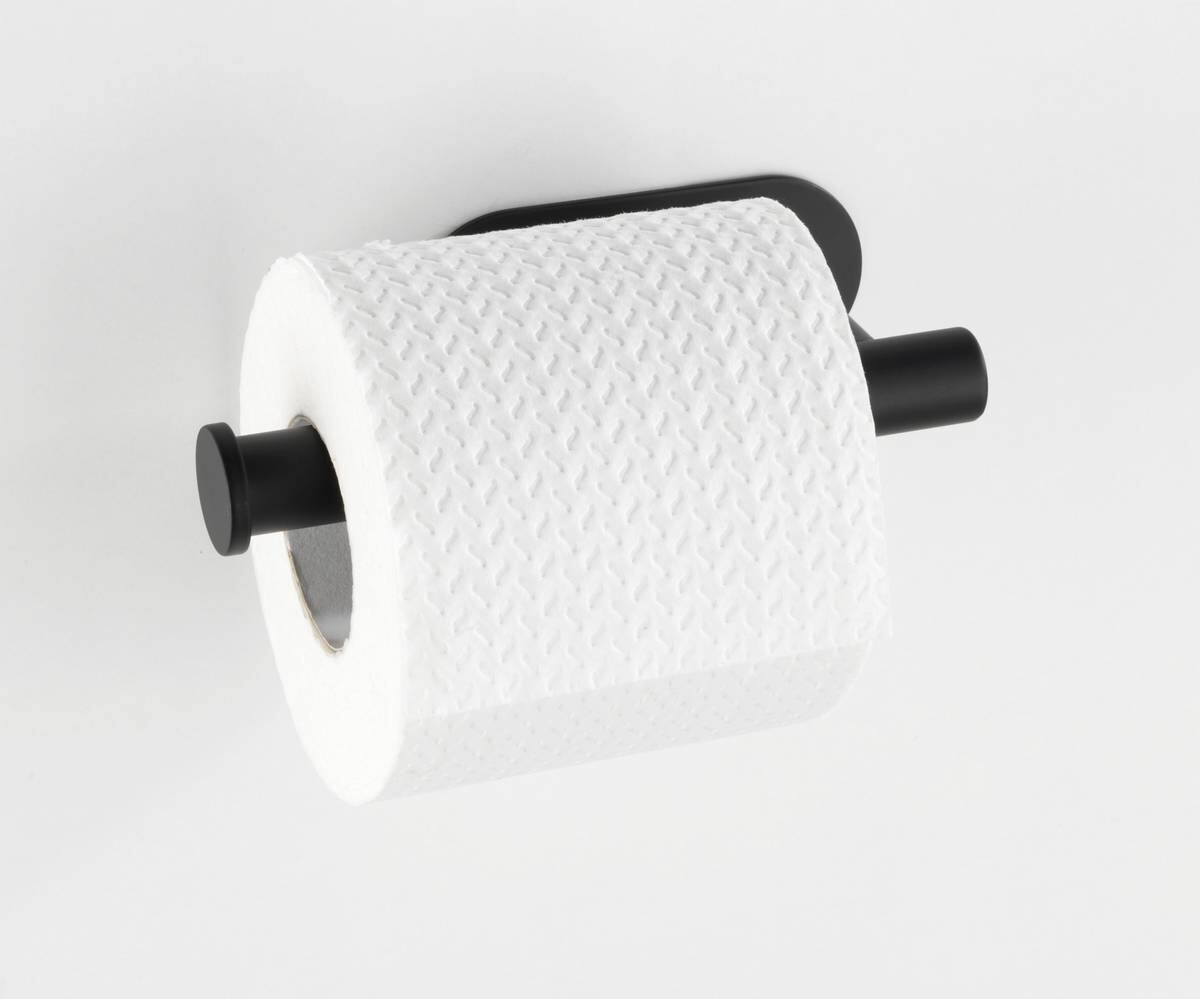 Turbo-Loc Toilettenpapierhalter schwarz Metall B/H/T: ca. 16x4,5x7 cm