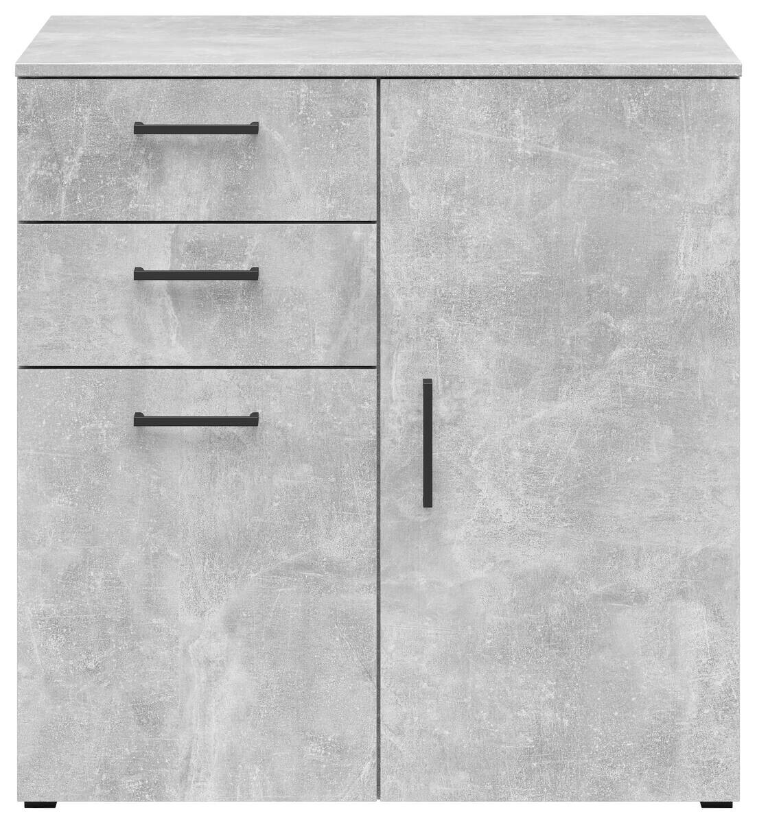 Kommode Multi-Stauraum Typ 27 Beton Optik B/H/T: ca. 80x83x52 cm