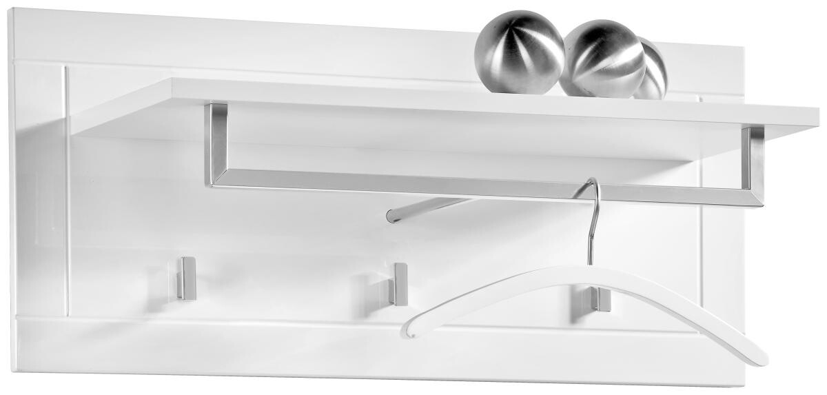 Garderobenpaneel Atlanta weiß Hochglanz B/H/T: ca. 90x39x32 cm