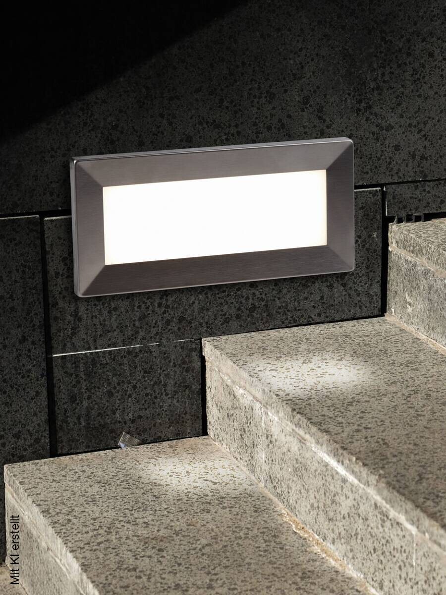 LED-Außenwandleuchte weiß silber B/H/T/L: ca. 20x6,5x1x6 cm