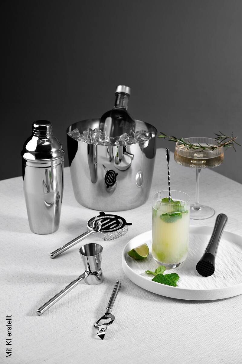 MASTERPRO Cocktail-Set THE DROP silber Edelstahl
