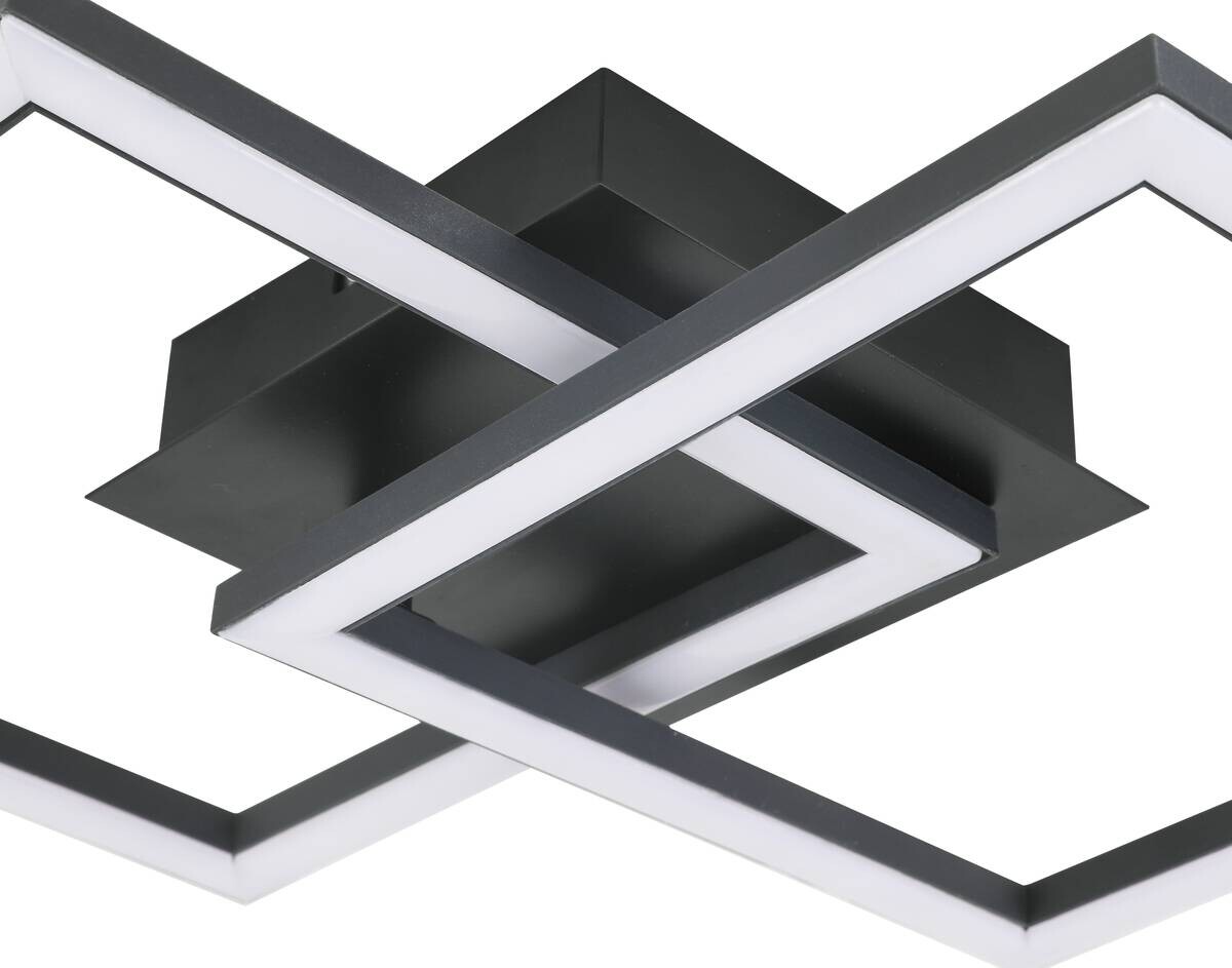 Deckenleuchte schwarz Kunststoff B/H/L: ca. 33x7x53 cm