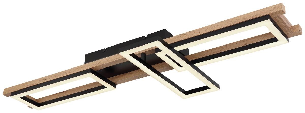 GLOBO Deckenleuchte 67266D1 schwarz Opal Metall MDF Kunststoff B/H/L: ca. 13,5x11x100 cm 1 Brennstellen