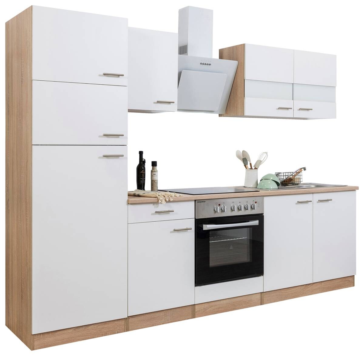 Respekta Küchenblock Economy weiß B/H/T: ca. 270x200x60 cm