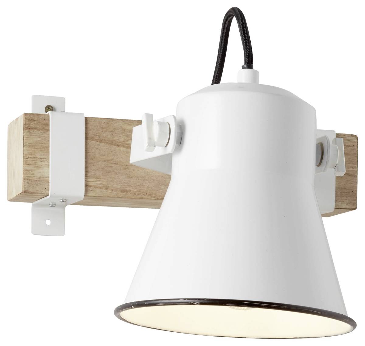 Brilliant Spot Plow weiß natur Metall Holz B/H/T: ca. 17x24x25 cm E27 1 Brennstellen