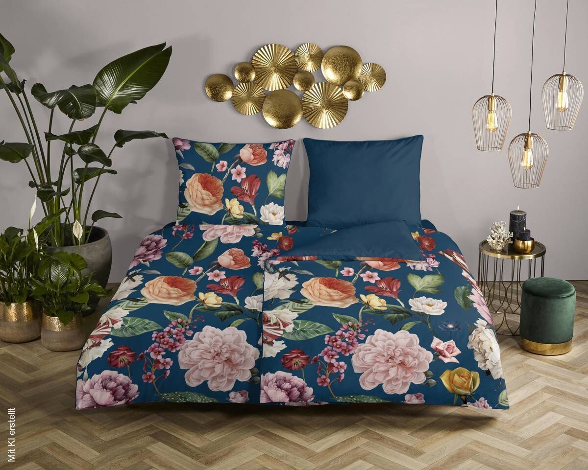 Baumwoll Bettwäsche Fiori Satin