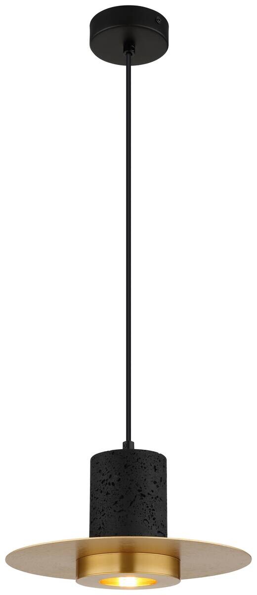GLOBO Pendelleuchte messing schwarz Metall H/D: ca. 130x28 cm E27 1 Brennstellen