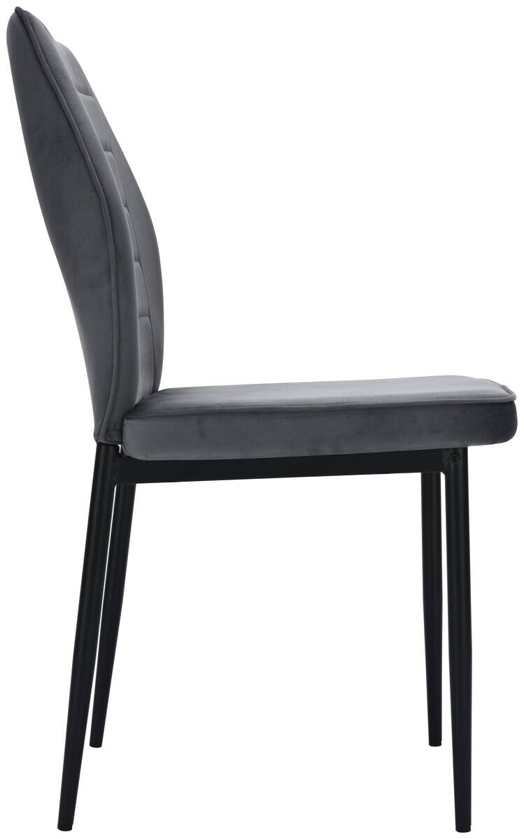 Stuhl Jimmy dunkelgrau Samtoptik B/H/T: ca. 42x87,5x57 cm