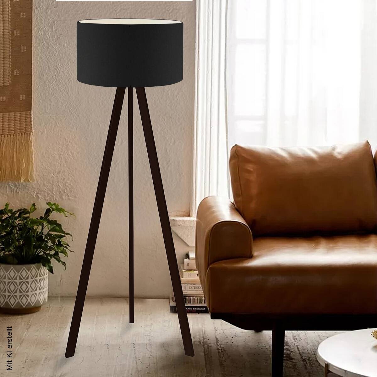 Opviq Stehlampe AYD-2653 schwarz MDF B/H/T/L/D: ca. 21x140x21x21x21 cm E27 1 Brennstellen