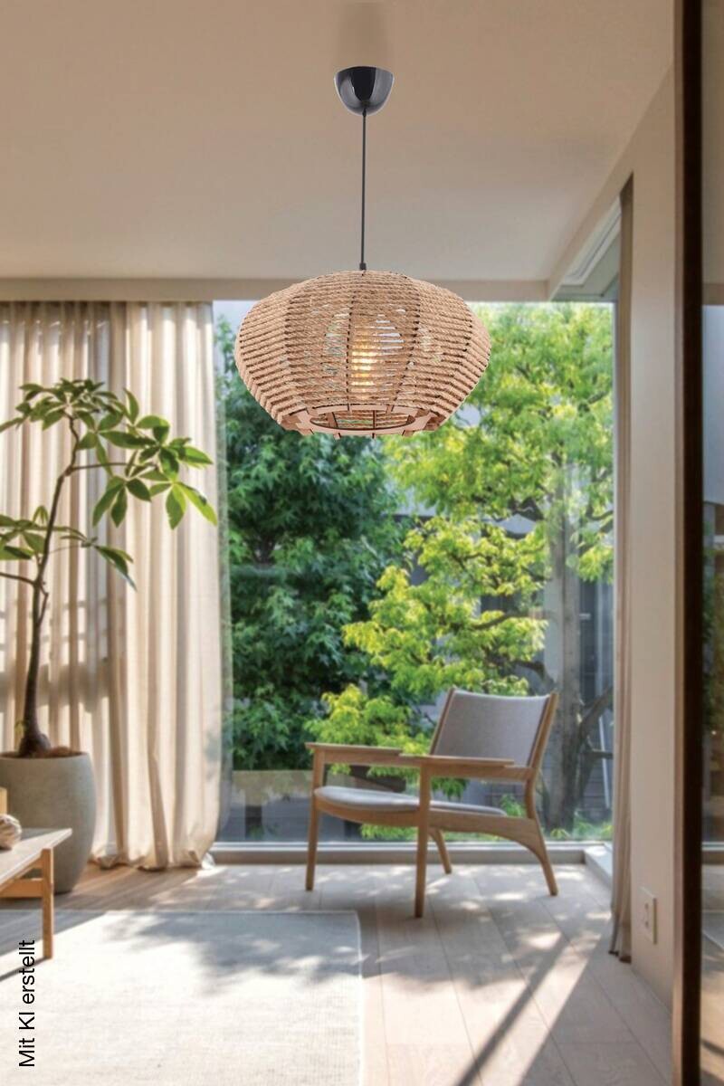 Opviq Pendelleuchte Ellipse creme B/H/T/L/D: ca. 35x65x35x35x35 cm E27 1 Brennstellen