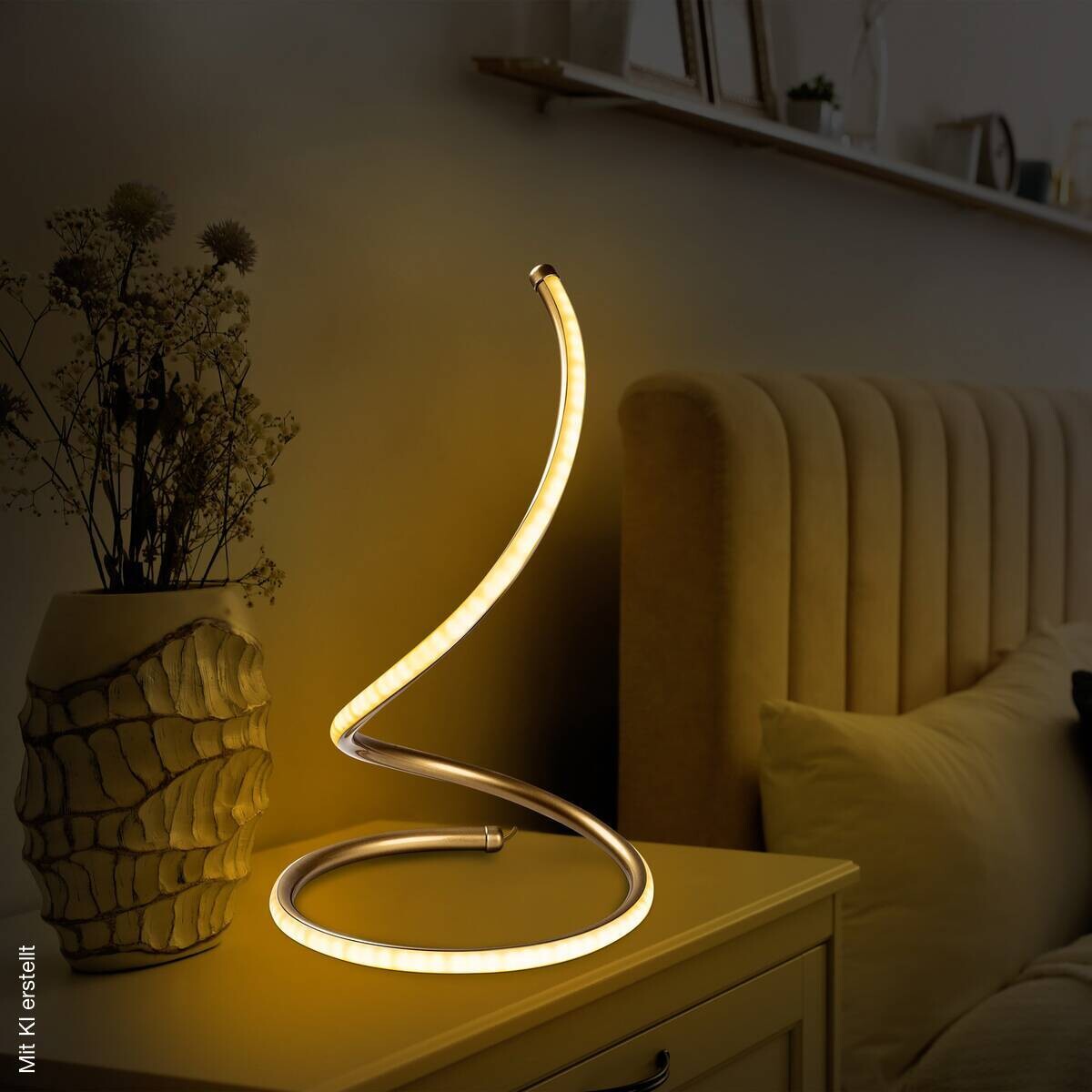Opviq LED-Tischleuchte gold Metall B/H/T: ca. 25x40x25 cm