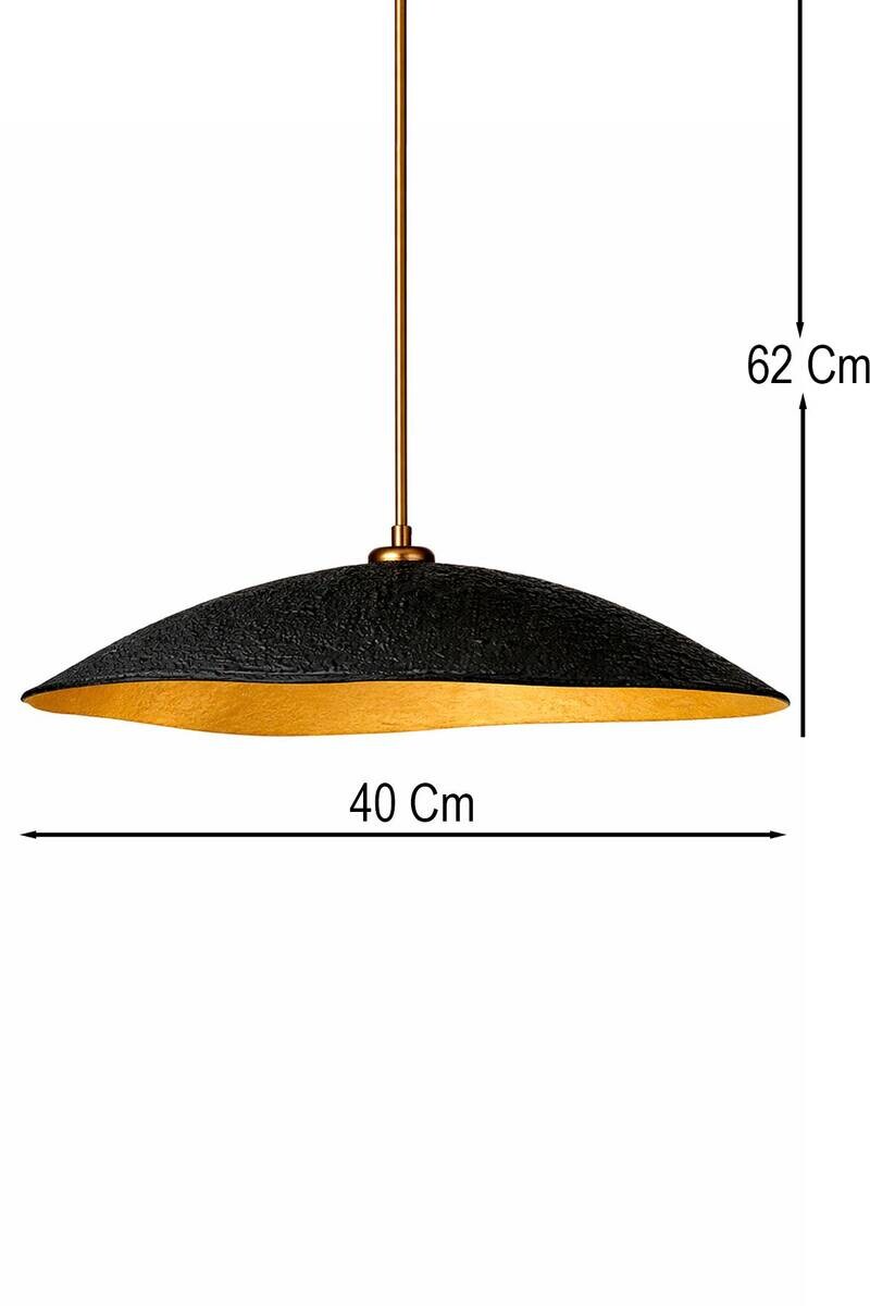 Pendelleuchte gold schwarz Beton B/H/L/D: ca. 40x62x40x40 cm E27 1 Brennstellen