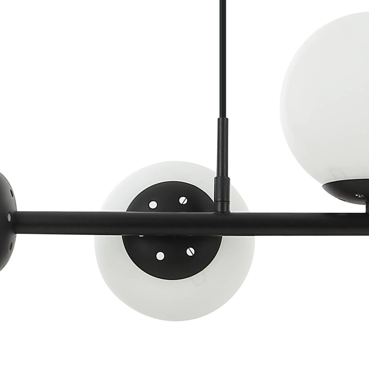 Lamkur Pendelleuchte Maddie schwarz Glas Stahl B/H/L: ca. 120x23x93 cm E14 5 Brennstellen