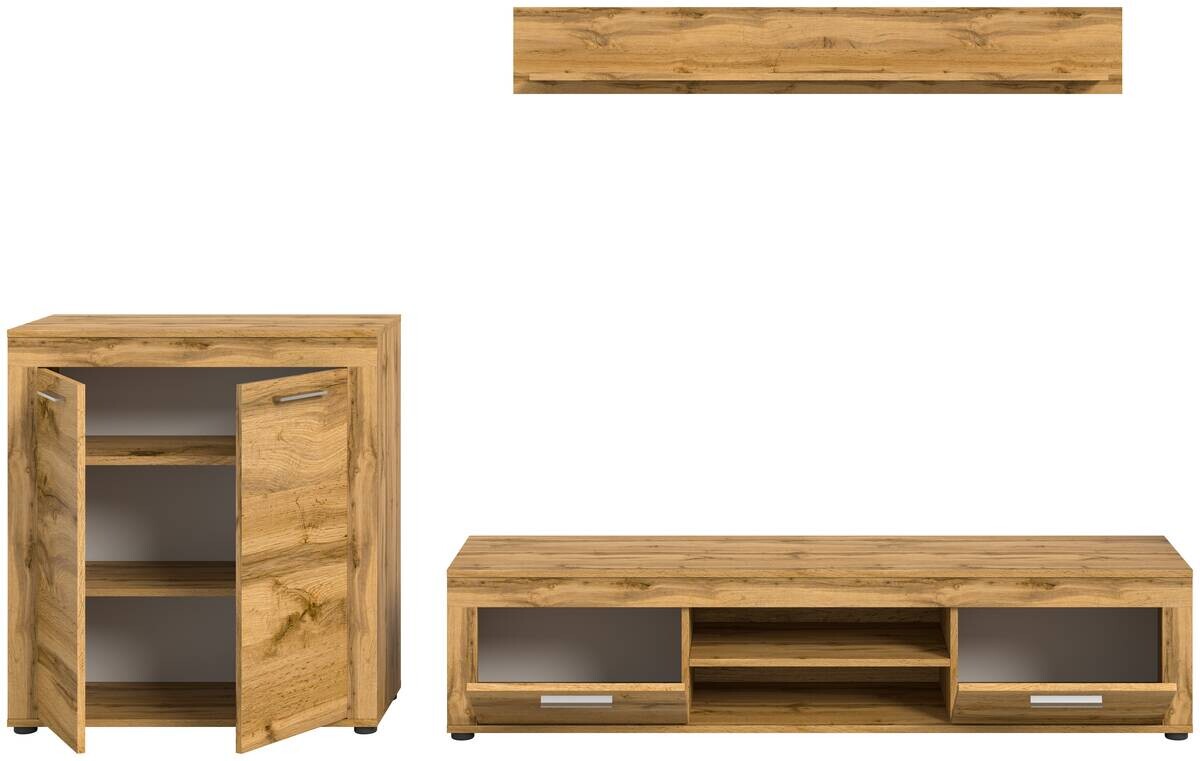 Wohnwand Jam Eiche Wotan Nachbildung B/H/T: ca. 255x159x35 cm