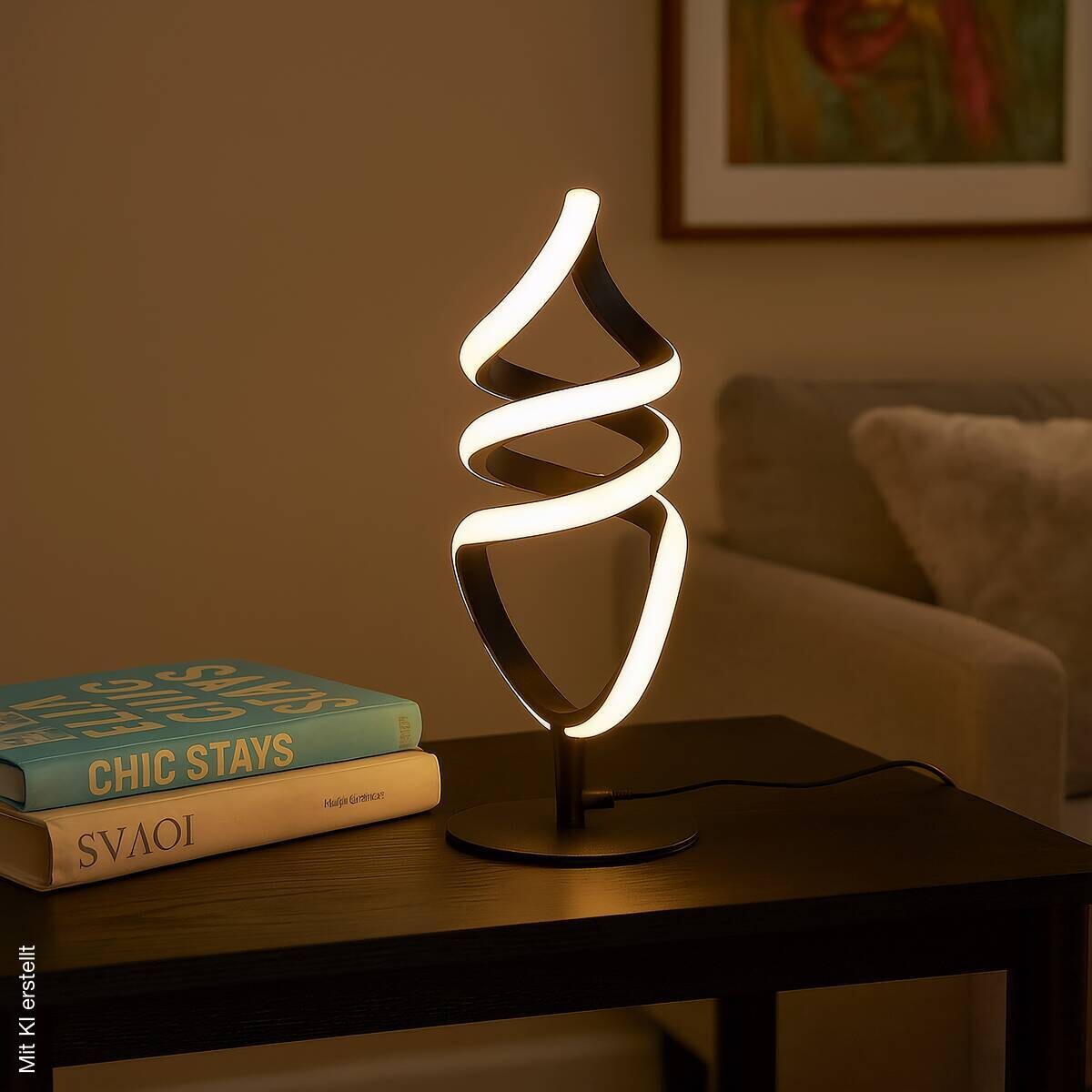 POCOline LED-Tischleuchte Edoardo schwarz Metall H/D: ca. 35x15 cm
