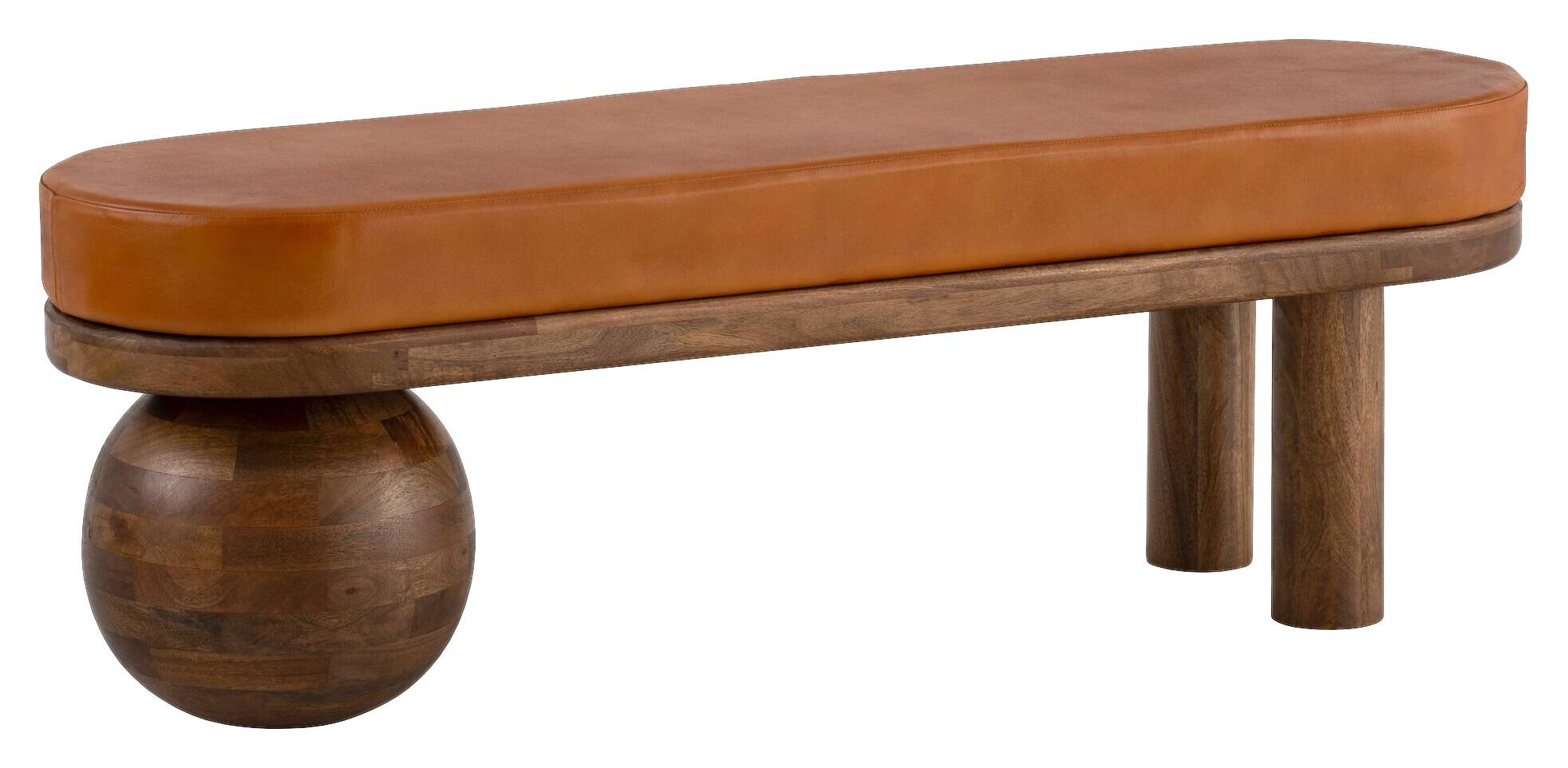 Sitzbank braun Mango Leder B/H/T: ca. 140x47x40 cm